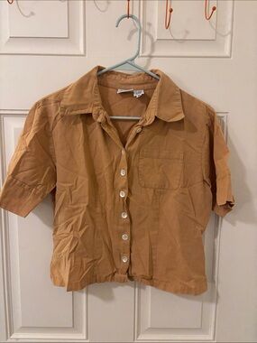 J·R·T Peach Short-Sleeve Button-Up Shirt